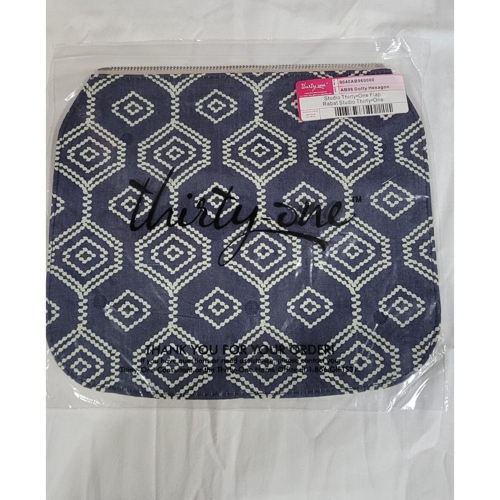 Thirty One 31 Bags Studio Flap Dotty Hexagon Flap Zip (LE)